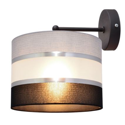 Aplique HELEN 1xE27/15W/230V negro/gris/plata