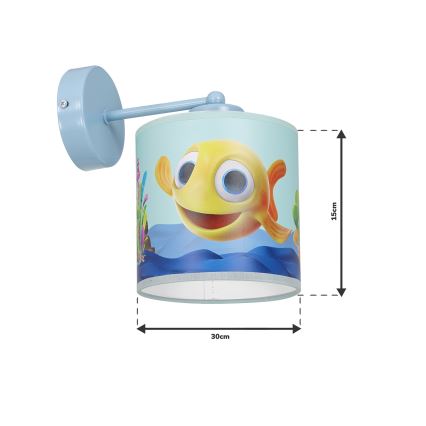 Aplique infantil FISH 1xE27/60W/230V