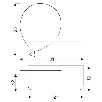 Aplique infantil LED con estante BALLOON LED/4W/230V amarillo/madera