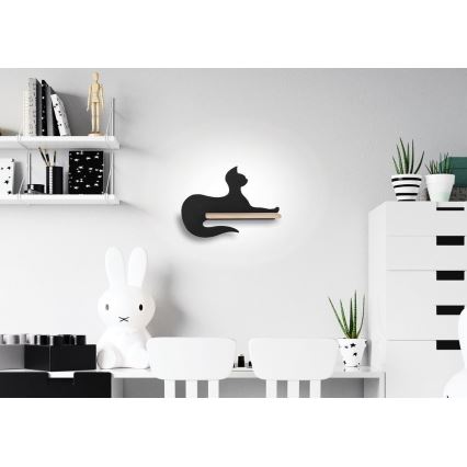 Aplique infantil LED con estante BLACK CAT LED/5W/230V