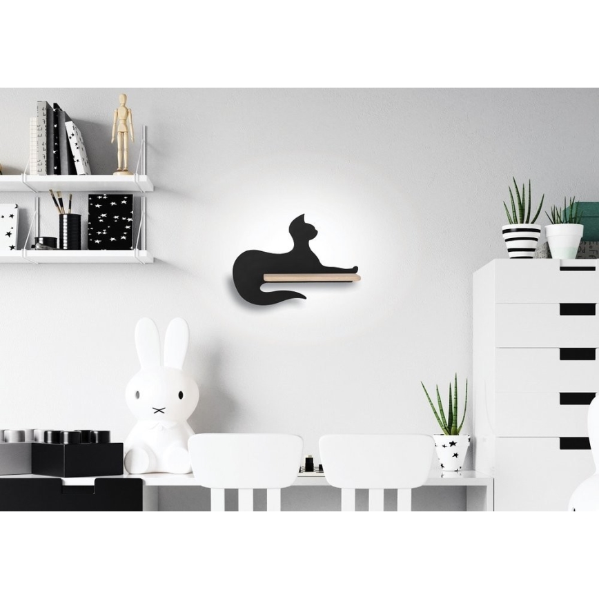 Aplique infantil LED con estante BLACK CAT LED/5W/230V