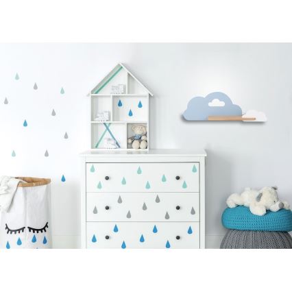 Aplique infantil LED con estante CLOUD LED/5W/230V azul/blanco