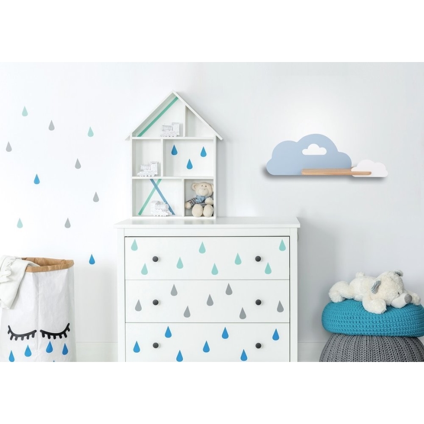 Aplique infantil LED con estante CLOUD LED/5W/230V azul/blanco