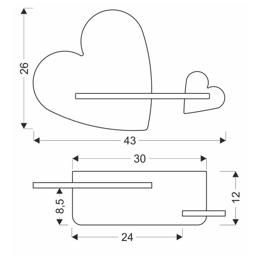 Aplique infantil LED con estante HEART LED/5W/230V rosa/blanco/madera