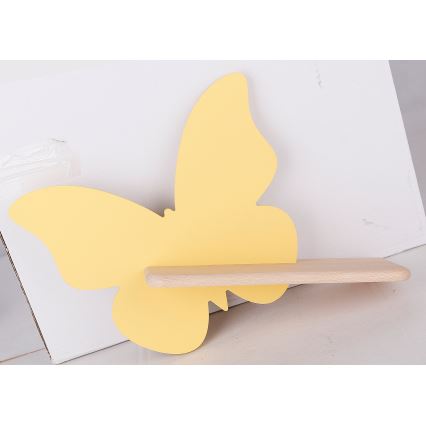 Aplique infantil LED con estante MARIPOSA LED/5W/230V amarillo/madera