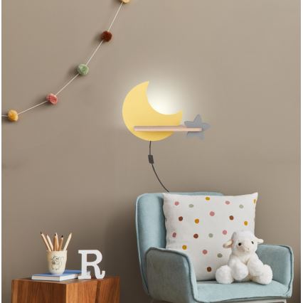 Aplique infantil LED con estante MOON LED/5W/230V