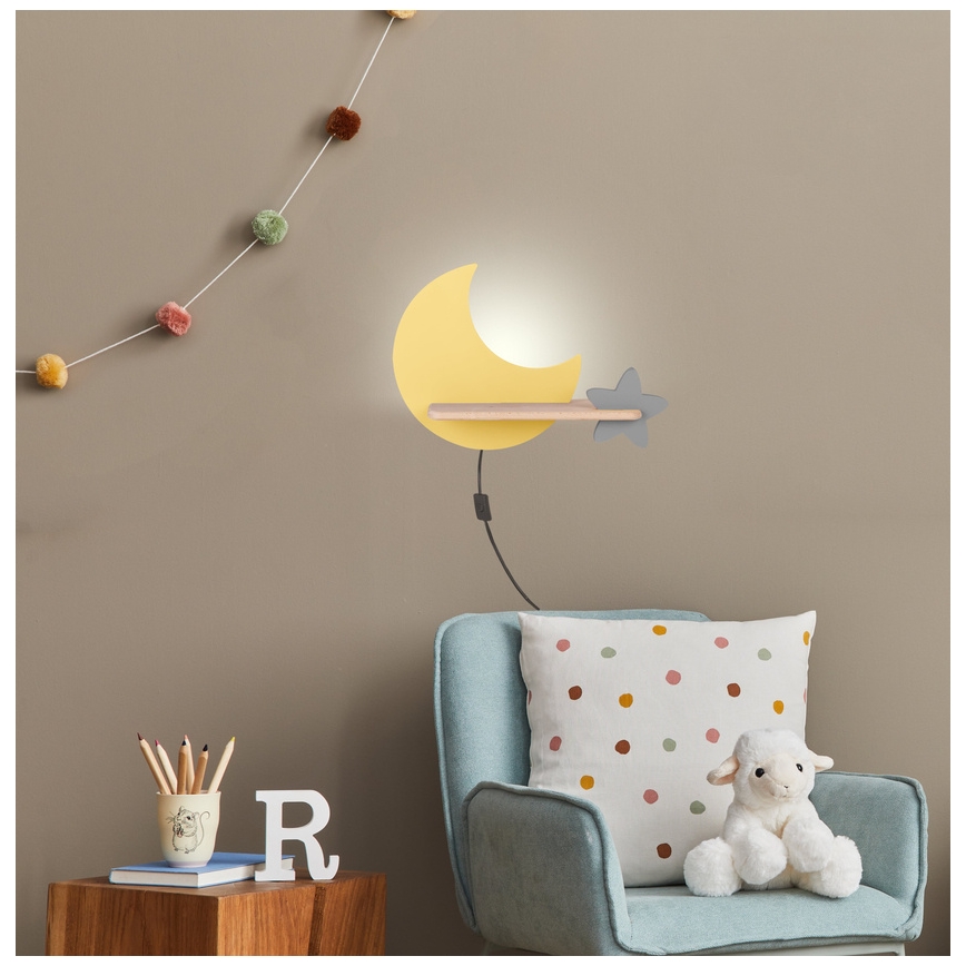 Aplique infantil LED con estante MOON LED/5W/230V