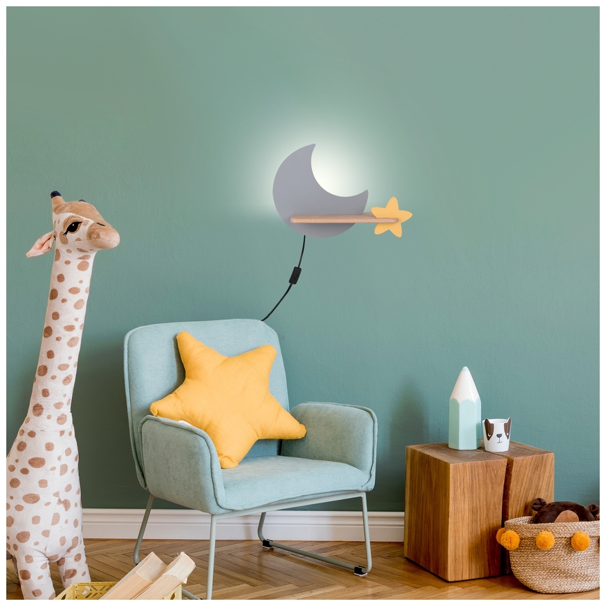 Aplique infantil LED con estante MOON LED/5W/230V