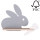 Aplique infantil LED con estante RABBIT LED/4W/230V gris/blanco/madera