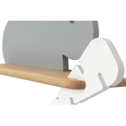 Aplique infantil LED con estante RABBIT LED/4W/230V gris/blanco/madera
