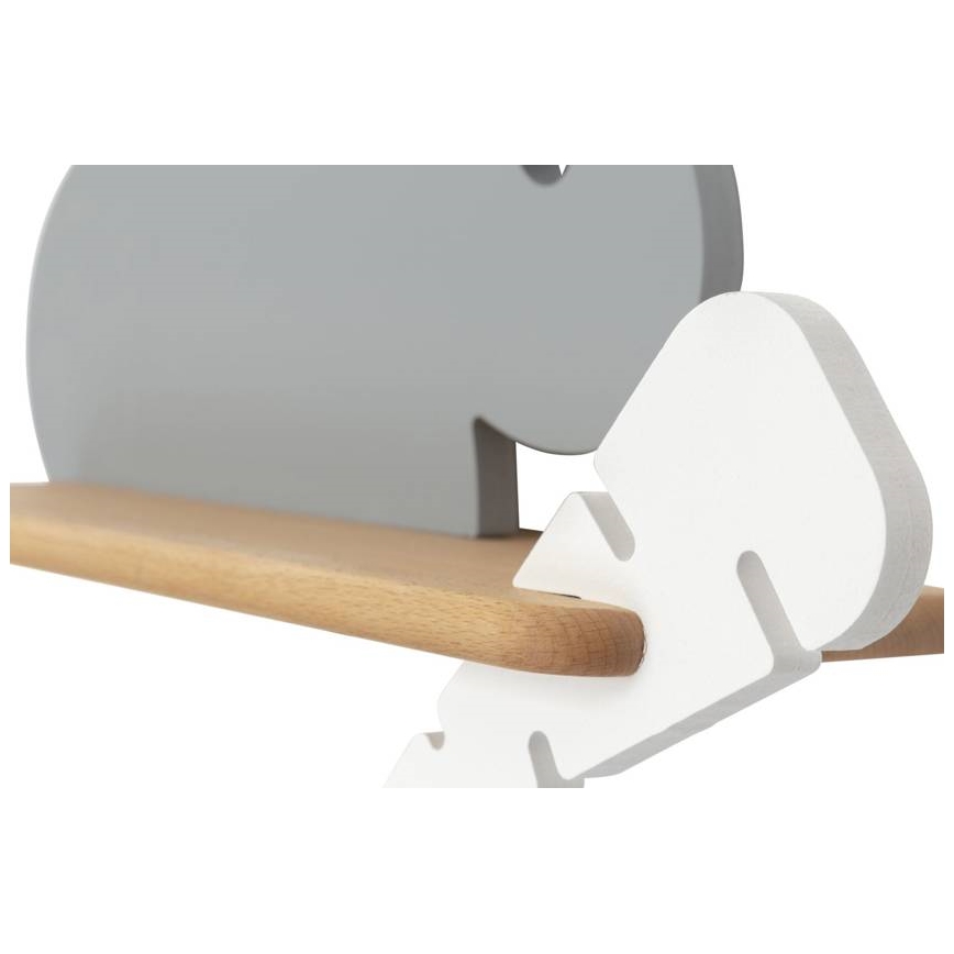 Aplique infantil LED con estante RABBIT LED/4W/230V gris/blanco/madera