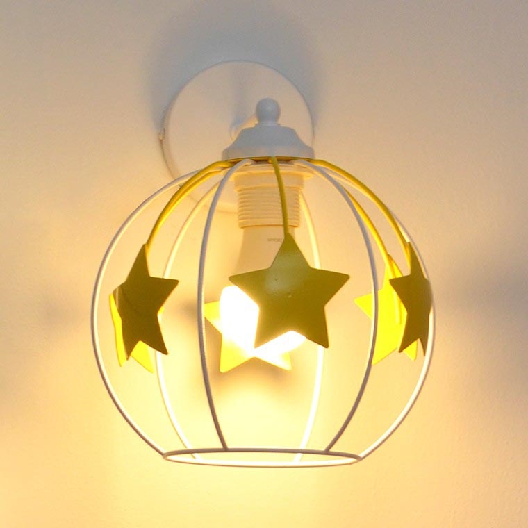 Aplique infantil STARS 1xE27/15W/230V amarillo/blanco