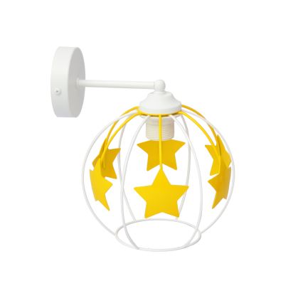 Aplique infantil STARS 1xE27/15W/230V amarillo/blanco