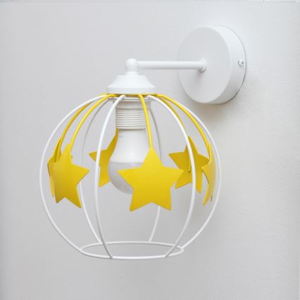 Aplique infantil STARS 1xE27/15W/230V amarillo/blanco