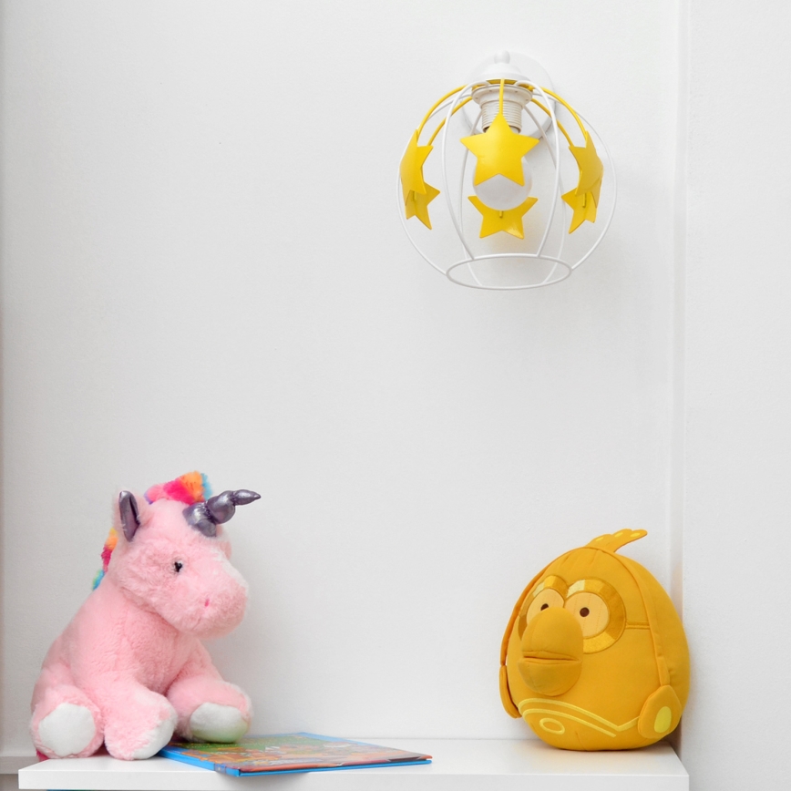Aplique infantil STARS 1xE27/15W/230V amarillo/blanco