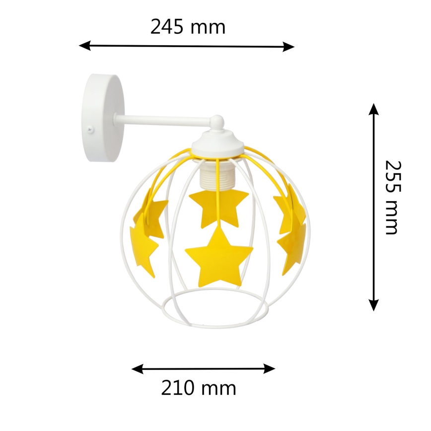Aplique infantil STARS 1xE27/15W/230V amarillo/blanco