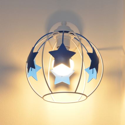 Aplique infantil STARS 1xE27/15W/230V azul/blanco
