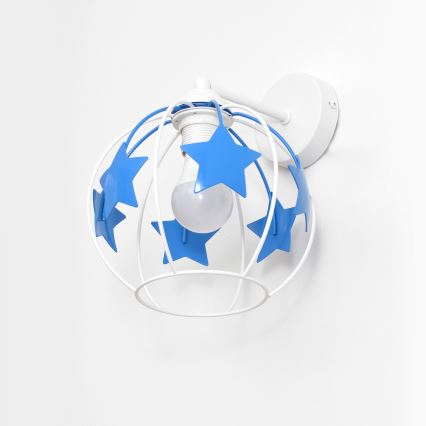 Aplique infantil STARS 1xE27/15W/230V azul/blanco