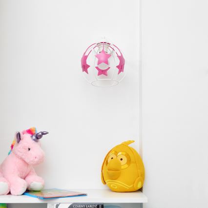Aplique infantil STARS 1xE27/15W/230V rosa/blanco
