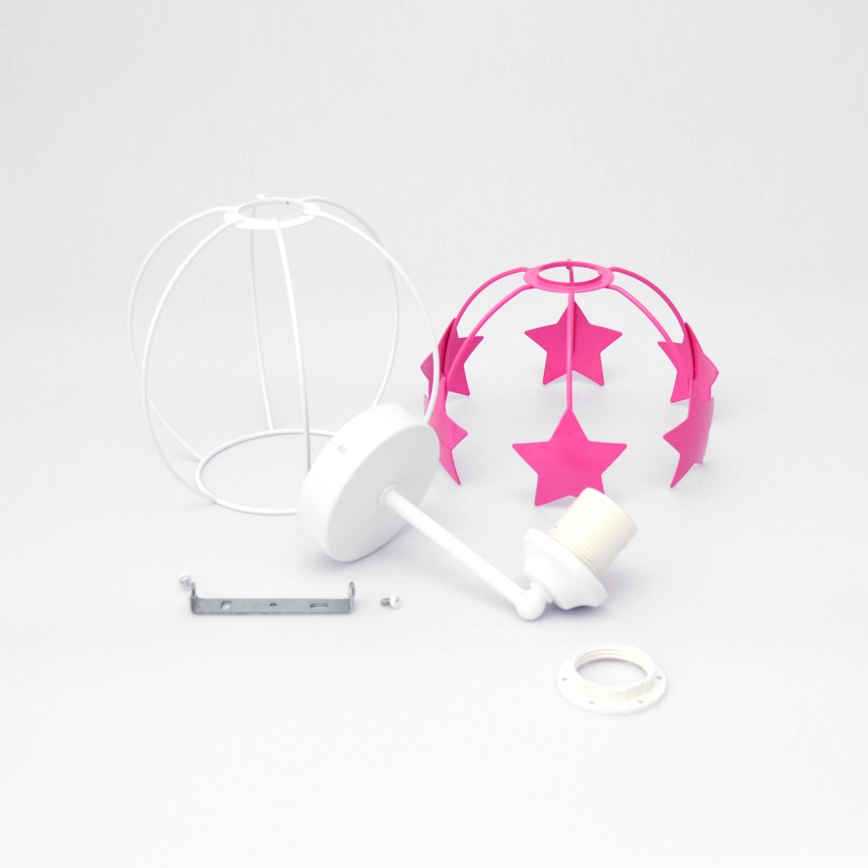 Aplique infantil STARS 1xE27/15W/230V rosa/blanco