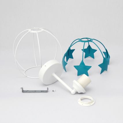 Aplique infantil STARS 1xE27/15W/230V turquesa/blanco