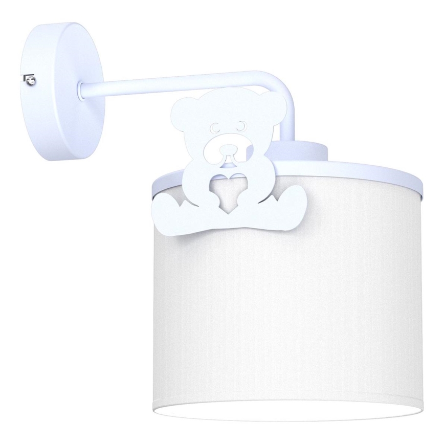 Aplique infantil SWEET 1xE27/15W/230V blanco/azul/osito