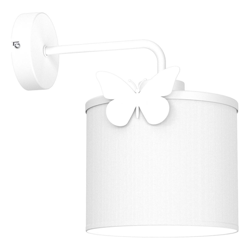 Aplique infantil SWEET 1xE27/15W/230V blanco/mariposa