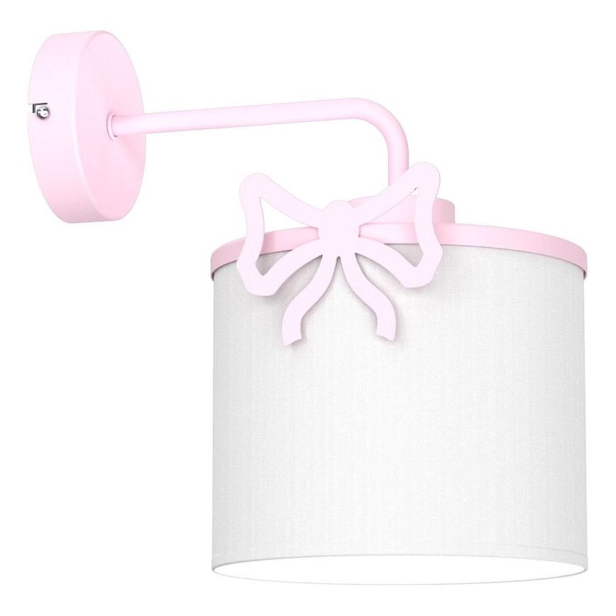 Aplique infantil SWEET 1xE27/15W/230V blanco/rosa/Arco