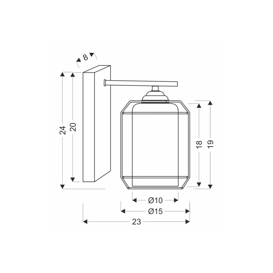 Aplique JONERA 1xE27/40W/230V negro