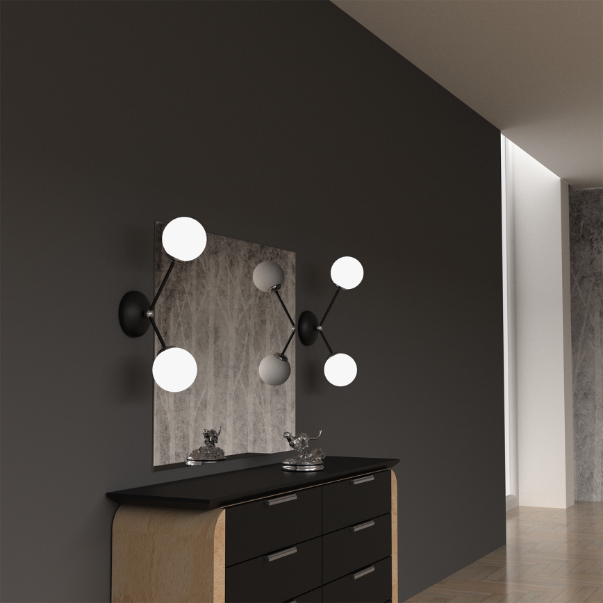 Aplique JOY 2xE14/40W/230V negro/cromo brillante