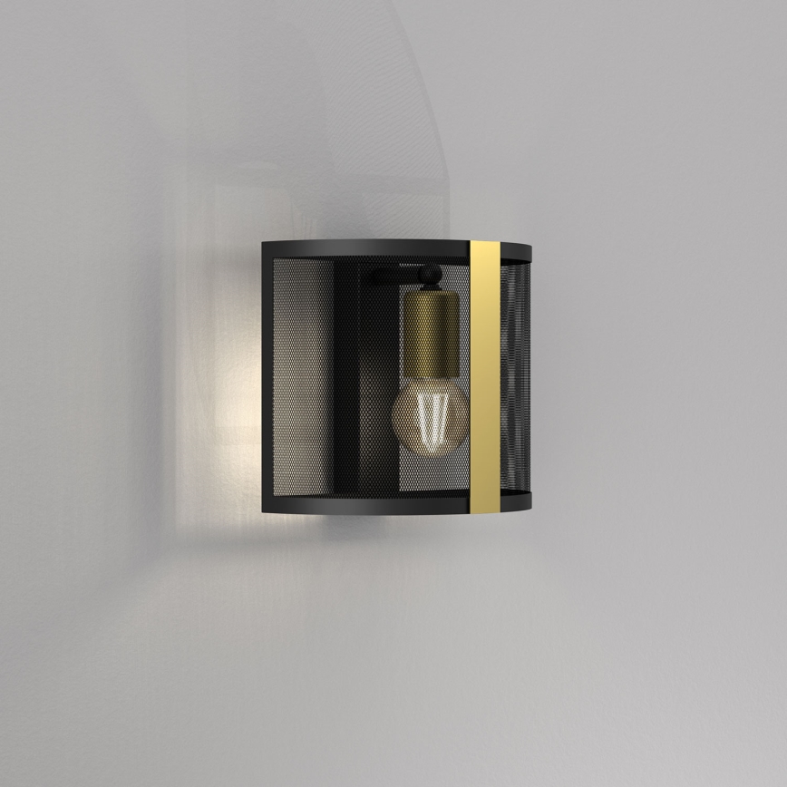 Aplique KAGA 1xE27/60W/230V negro/dorado