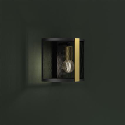 Aplique KAGA 1xE27/60W/230V negro/dorado