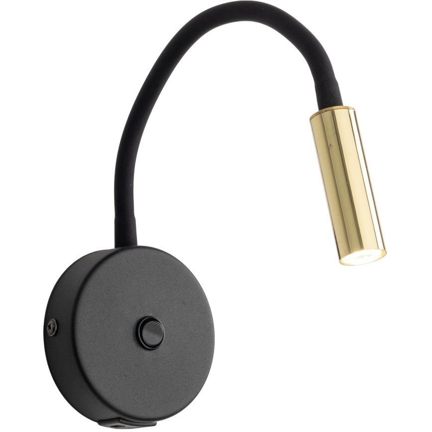 Aplique LED con puerto USB LAGOS 1xG9/3W/5V negro/dorado