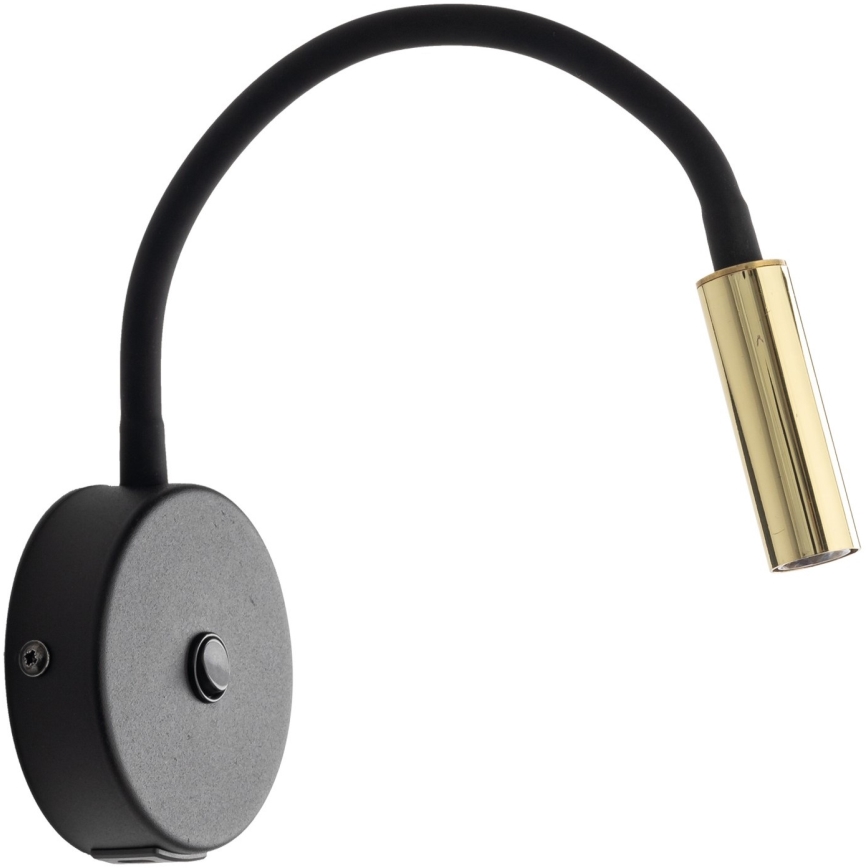 Aplique LED con puerto USB LAGOS 1xG9/3W/5V negro/dorado