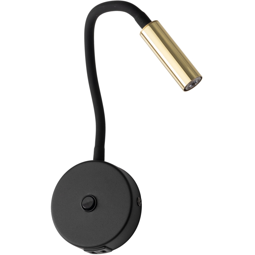Aplique LED con puerto USB LAGOS 1xG9/3W/5V negro/dorado