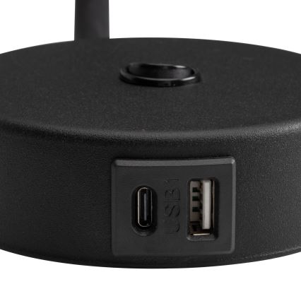 Aplique LED con puerto USB LAGOS 1xG9/3W/5V negro/dorado
