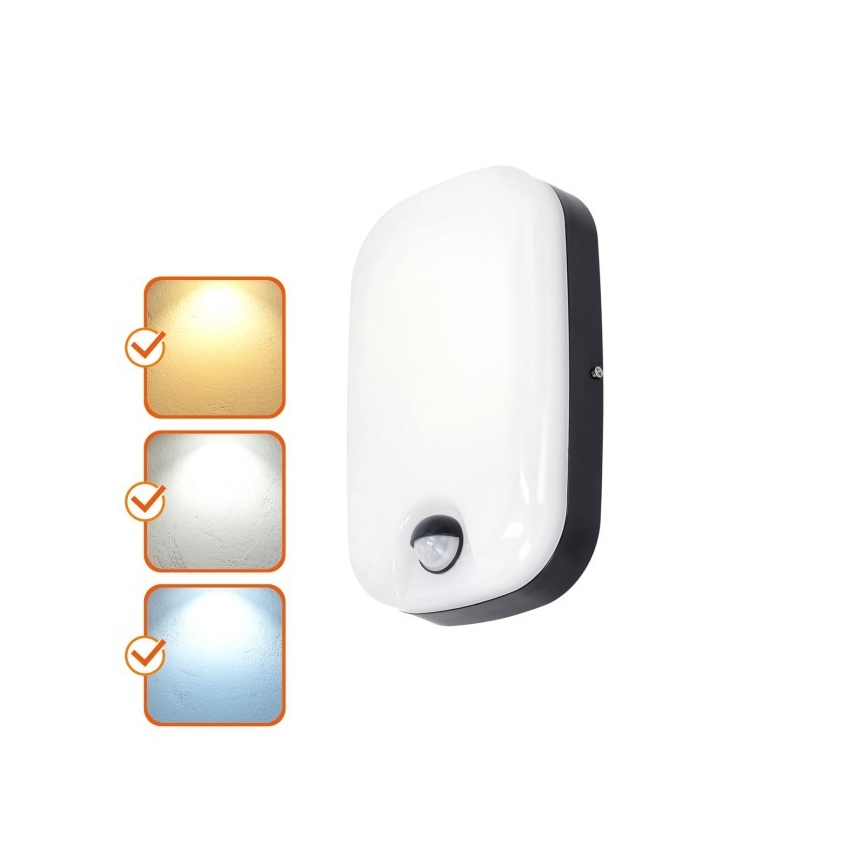 LED Lámpara de pared exterior con sensor de movimiento y crepuscular BAVANO LED/15W/230V 3000/4000/5700K IP54