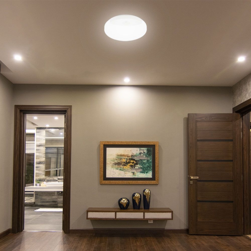 Aplique LED de baño con sensor SAMSUNG CHIP LED/15W/230V 3000/4000/6000K IP44 blanco