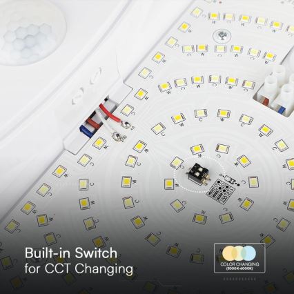 Aplique LED de baño con sensor SAMSUNG CHIP LED/15W/230V 3000/4000/6000K IP44 blanco