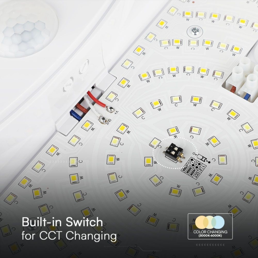 Aplique LED de baño con sensor SAMSUNG CHIP LED/15W/230V 3000/4000/6000K IP44 blanco