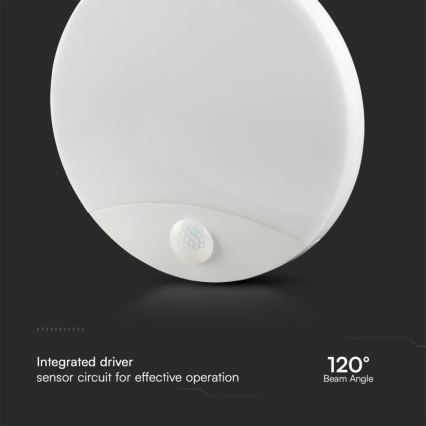 Aplique LED de baño con sensor SAMSUNG CHIP LED/15W/230V 3000/4000/6000K IP44 blanco