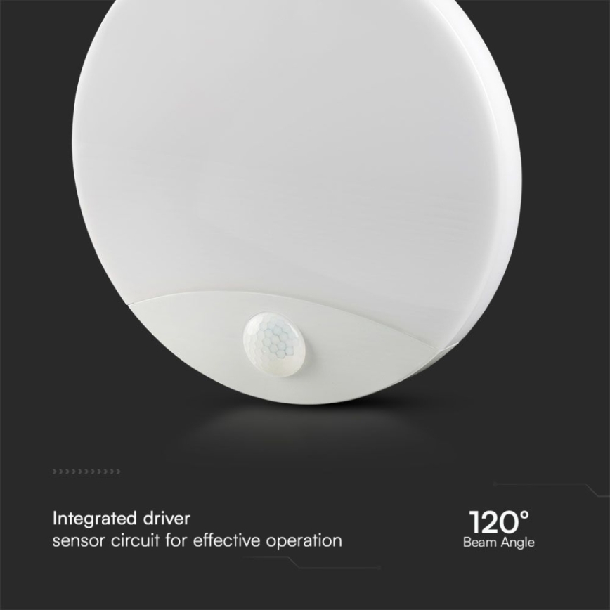 Aplique LED de baño con sensor SAMSUNG CHIP LED/15W/230V 3000/4000/6000K IP44 blanco