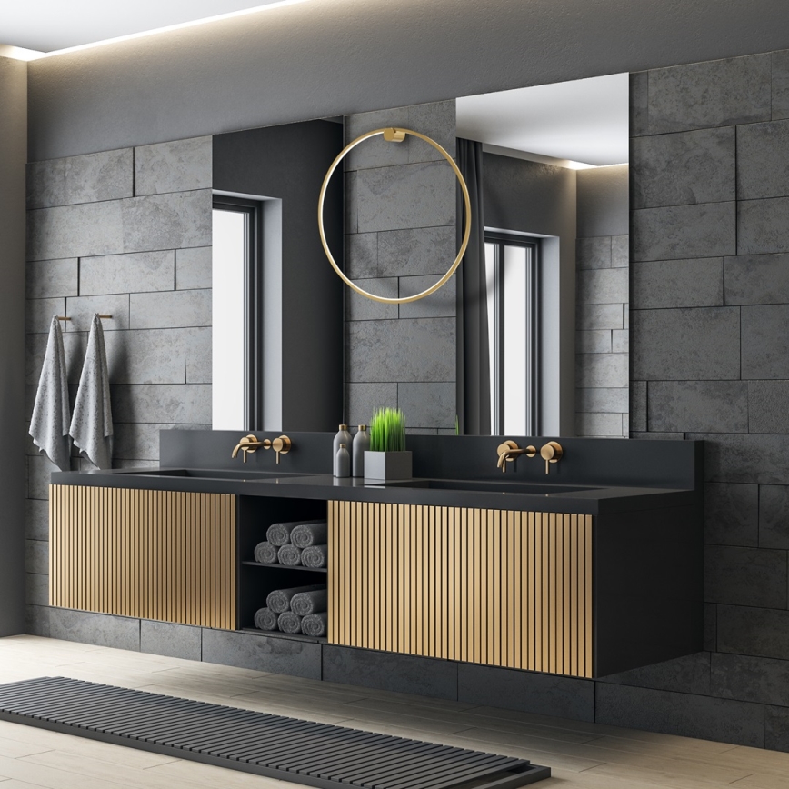 Aplique LED de baño SATURNO LED/46W/230V IP44 dorado