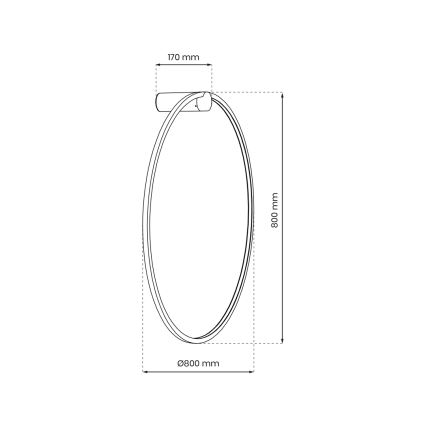 Aplique LED de baño SATURNO LED/46W/230V IP44 dorado