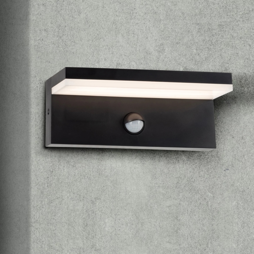 LED Aplique para exterior con sensor TESA LED/10W/230V IP54 negro