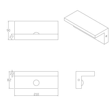 LED Aplique para exterior con sensor TESA LED/10W/230V IP54 negro