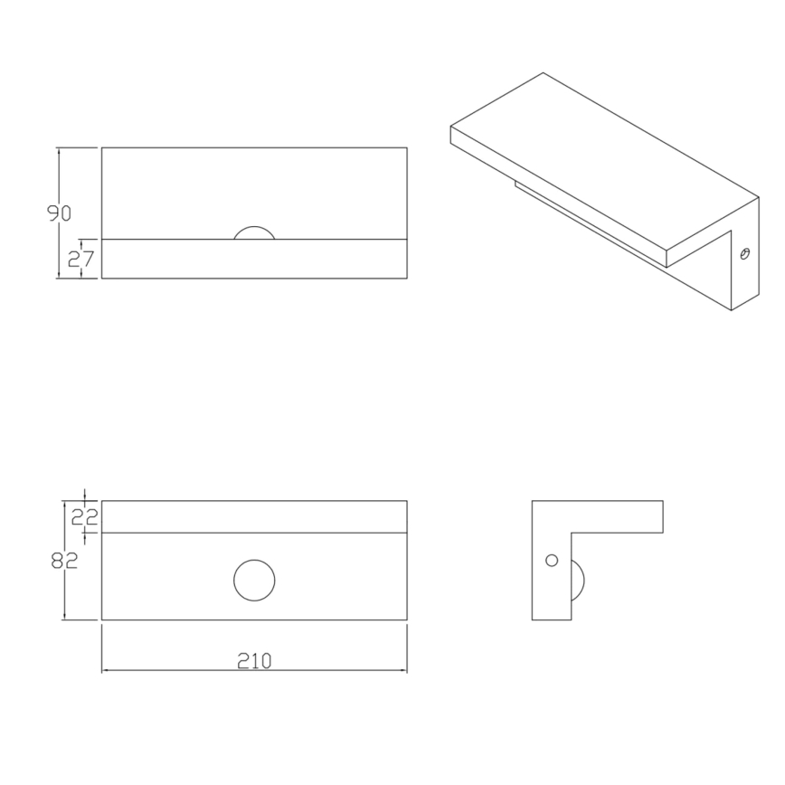 LED Aplique para exterior con sensor TESA LED/10W/230V IP54 negro