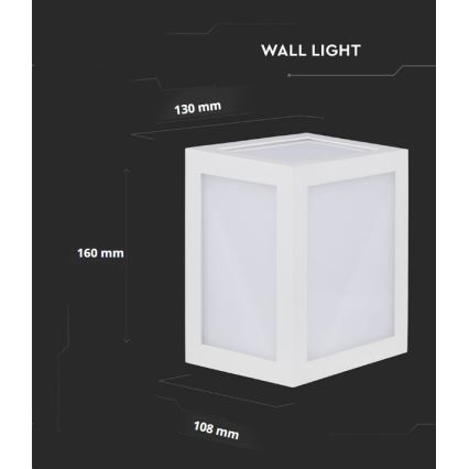 Aplique LED de exterior LED/12W/230V 3000K IP65 blanco