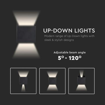 Aplique LED de exterior LED/5W/230V 4000K IP65 negro
