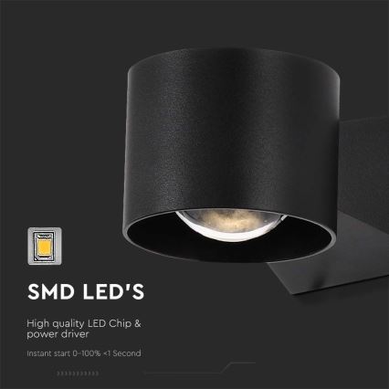 Aplique LED de exterior LED/5W/230V 4000K IP65 negro